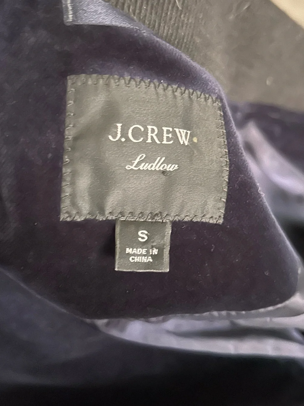 J. Crew Men’s Ludlow Velvet Bomber Jacket in Navy Blue Sz S